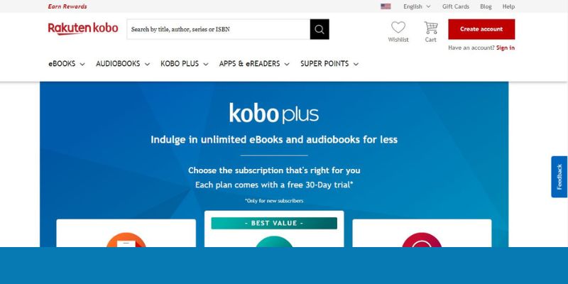 Kobo Plus eBook & Audiobook Subscription